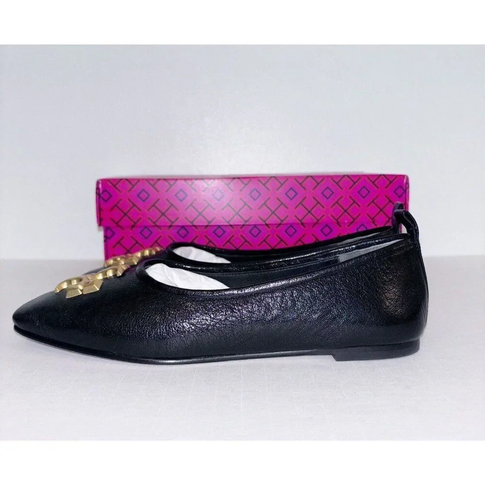 Tory Burch Eleanor Ballet Flats Black 7.5